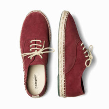 Load image into Gallery viewer, Zapatillas burdeos con suela de esparto y cordones de algodÃ³n