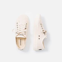 Load image into Gallery viewer, Zapatillas blancas con suela blanca y cordones de algodón