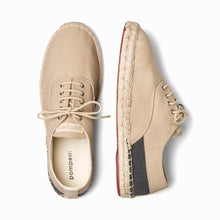 Load image into Gallery viewer, Zapatillas beige de lona con suela de esparto y cordones de algodÃ³n