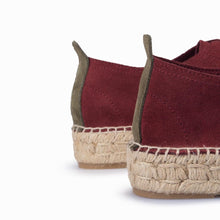 Load image into Gallery viewer, Zapatillas burdeos de lona con suela de esparto